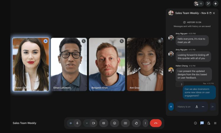 Google Meet: Unterlagen und Links bleiben in Chat verfügbar