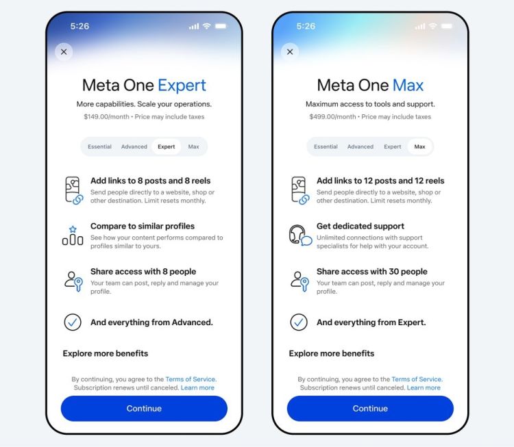 Meta bündelt Abos und KI-Funktionen in Meta One