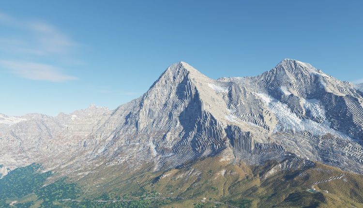 41'285 Quadratkilometer Schweiz in Minecraft abgebildet