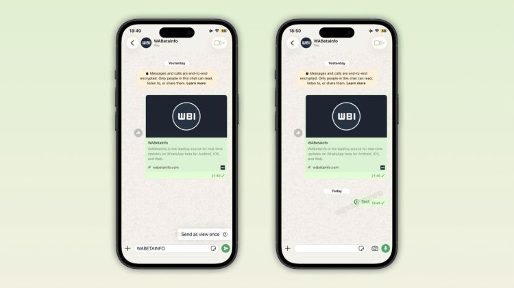 Whatsapp arbeitet an Einmalansicht für Texte