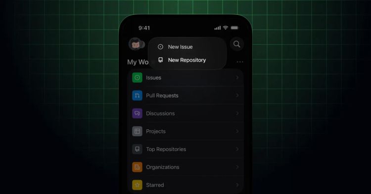 Github Mobile kann Repositories erstellen