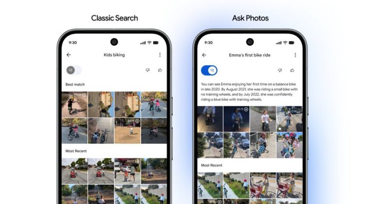 Google Photos: Umschalter zwischen klassischer und KI-Fotosuche