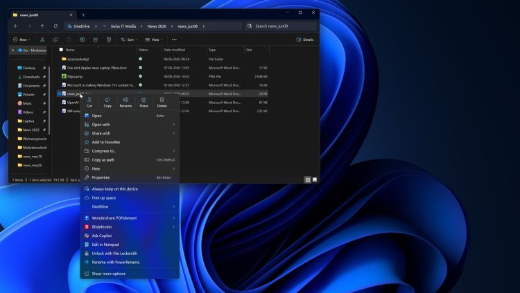 Windows-11-Kontextmenüs sollen schneller und besser werden