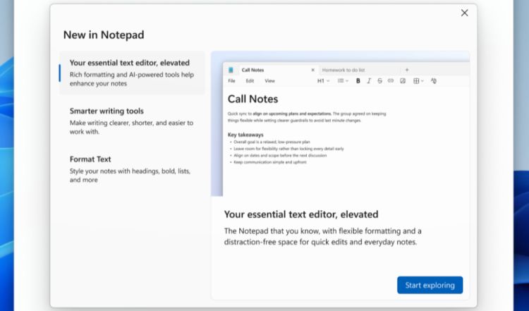 Notepad und Paint erhalten neue KI-Features