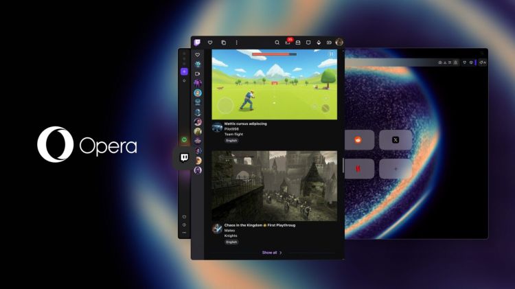 Opera neu mit YouTube und Twitch-Integration