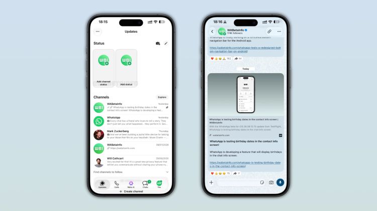 Whatsapp: Status-Updates für mehr Channels