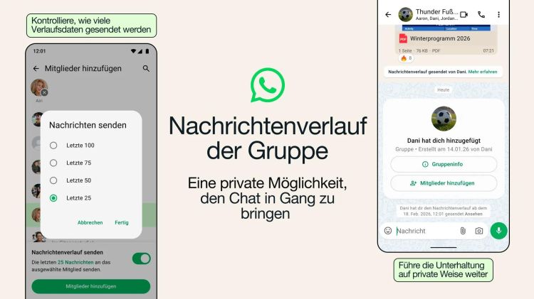 Whatsapp sendet Chat-Auszug an neue Gruppenmitglieder
