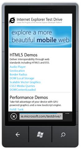 Test-Drive-Site auch für mobilen Internet Explorer