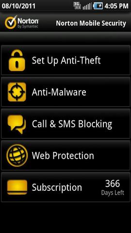 Norton Mobile Security auf Samsung-Smartphones