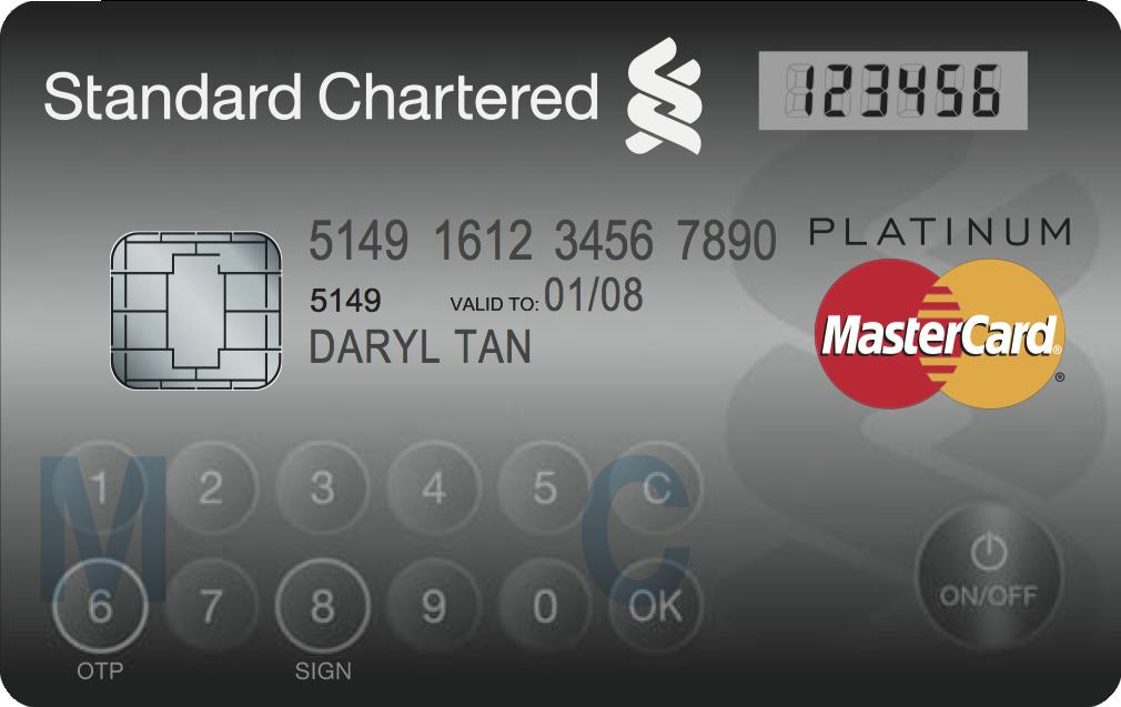 Mastercard-Karte mit Display am Start