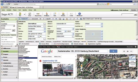 Sage Act! 2012 - Act! integriert Google