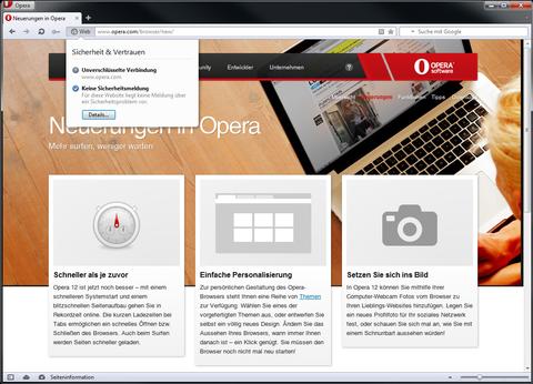 Opera 12 mit mehr Speed und Stabilität