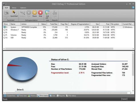 O&O Defrag 17 - Defragmentierung