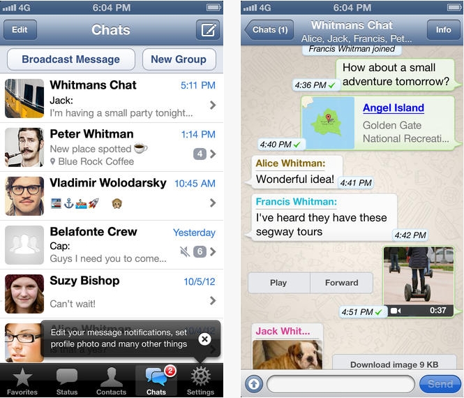 Whatsapp für iOS mit neuen Funktionen