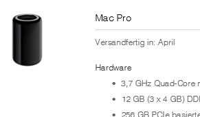 Apple kann Mac Pro erst im April ausliefern
