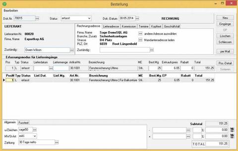 Sage 50 Version 2014 Prozess-Beschleunigung