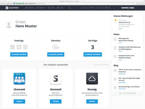 Neue Webhosting-Verwaltung bei Hostpoint