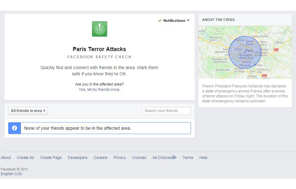 Safety Check Up von Facebook verzeichnete 5,4 Millionen Nutzer 