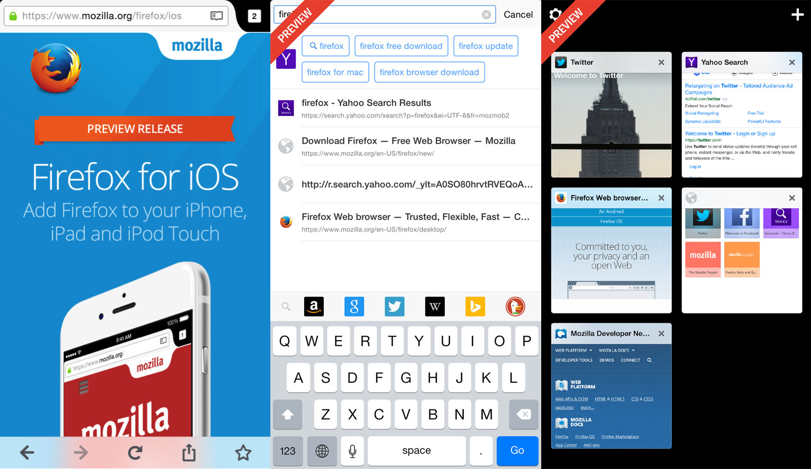 Erste Preview von Firefox for iOS veröffentlicht