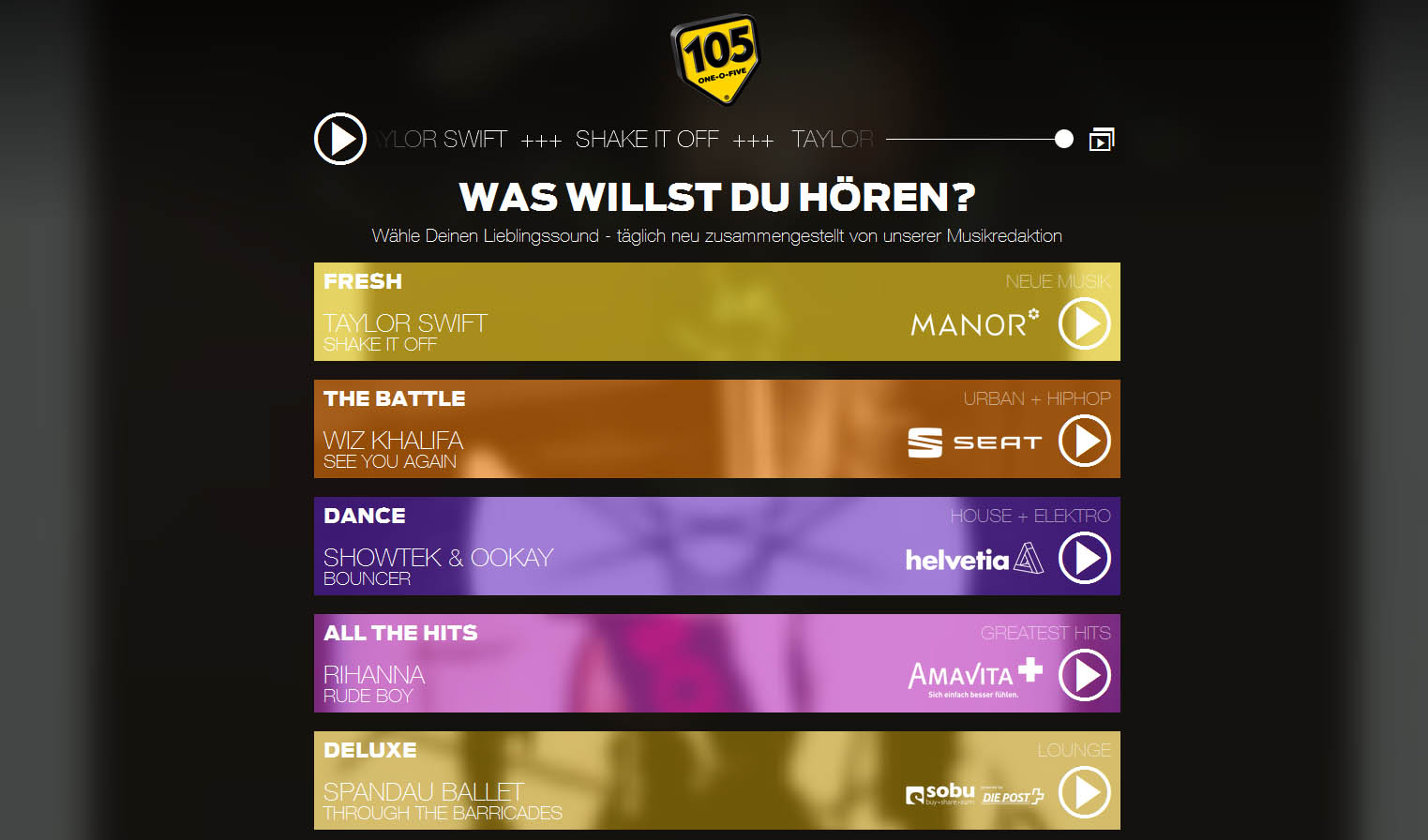 Musik-Streaming-Dienst My105.ch gestartet