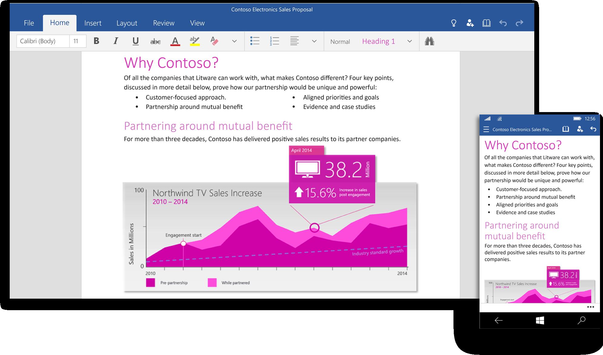 Microsoft gibt Preview von Touch-Office für Windows 10 frei