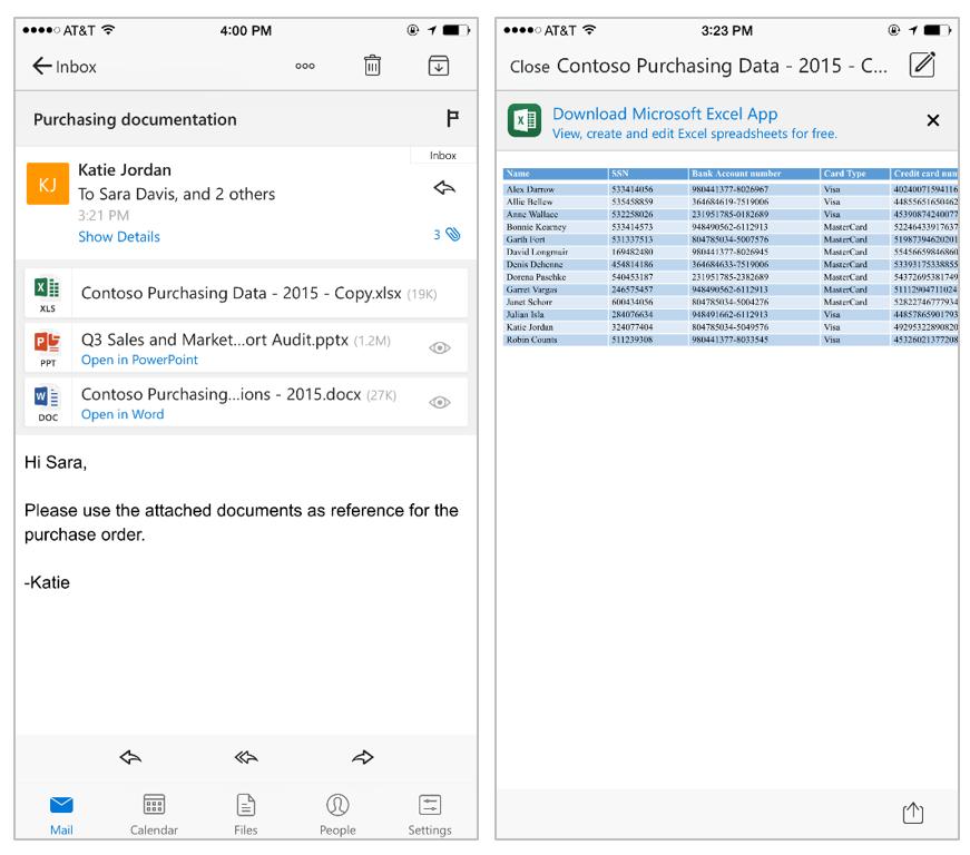 Verbesserte Integration bei Outlook- und Office-Apps für iOS