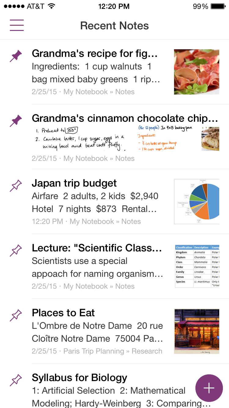 Onenote für iPhones und Macs aufgefrischt