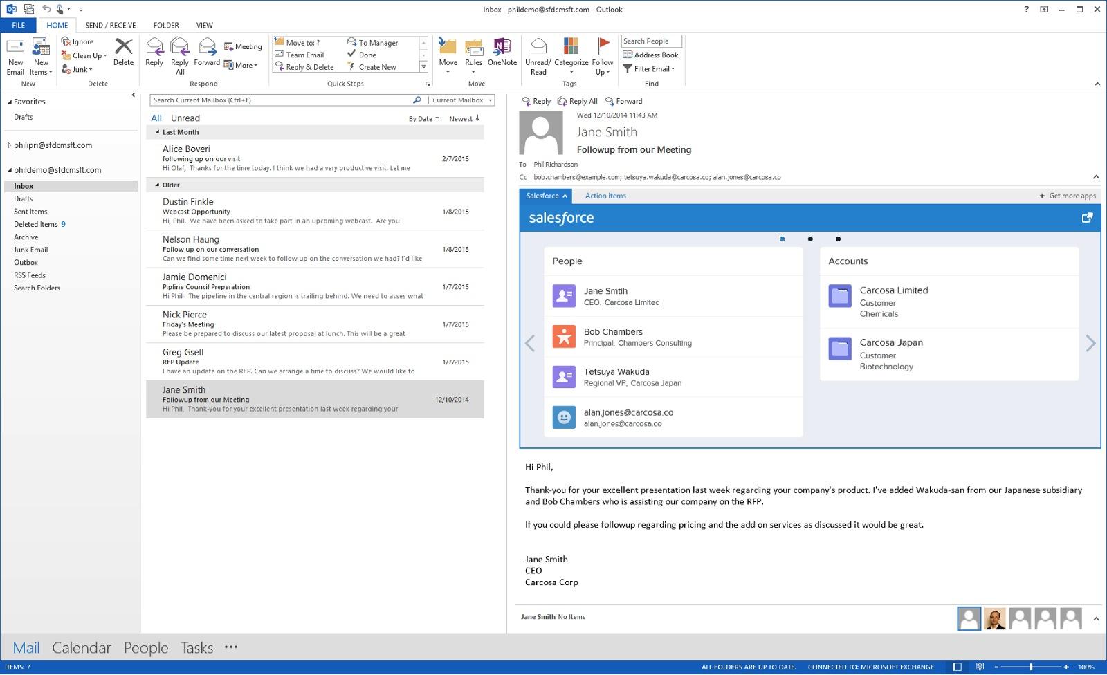 Salesforce App für Outlook veröffentlicht