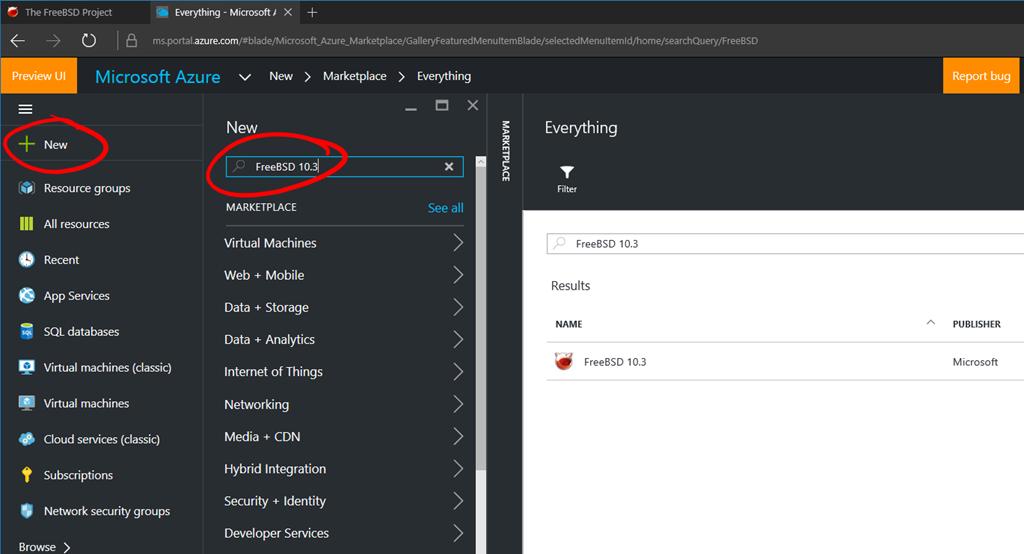 FreeBSD kommt in den Azure Marketplace