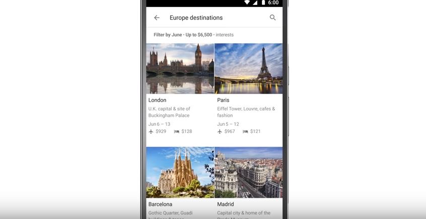 Google unterstützt Ferienplanung