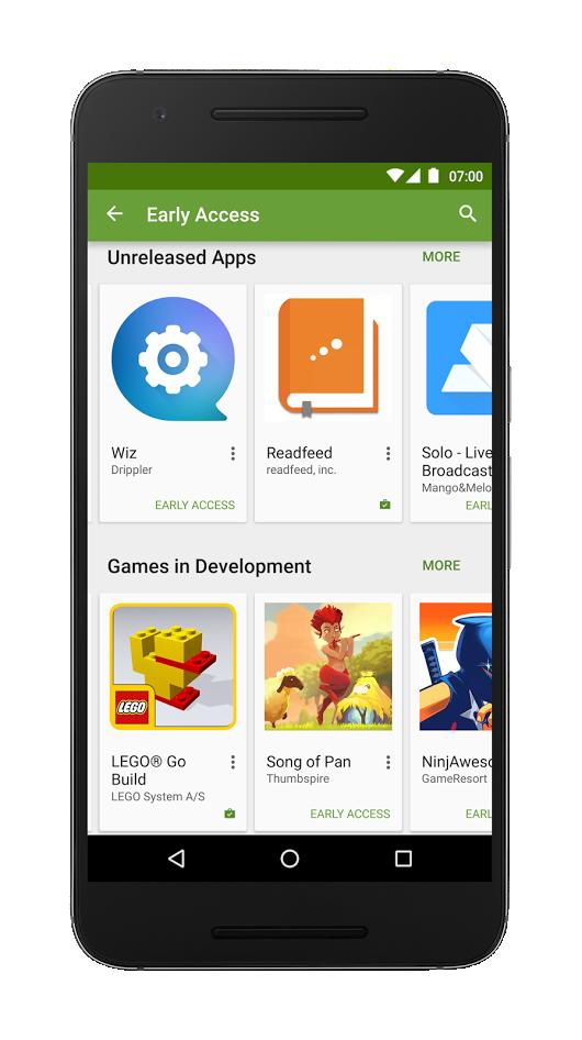 Google Play Store bald mit Early-Access-Sektion
