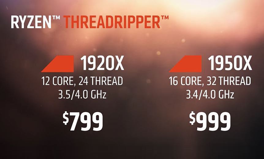 AMD gibt Preise der High-End-CPU Threadripper bekannt