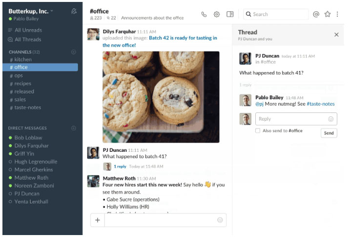 Slack-Meldungen neu in Threads organisierbar