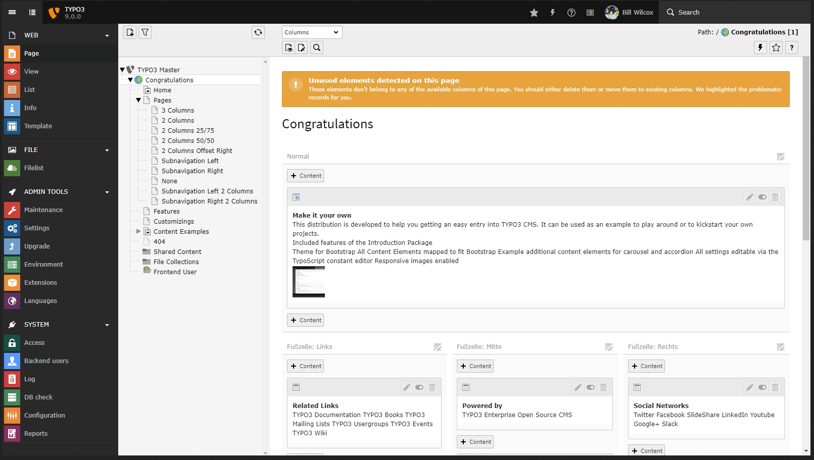 Typo3 neu mit verbesserter Version 9.0