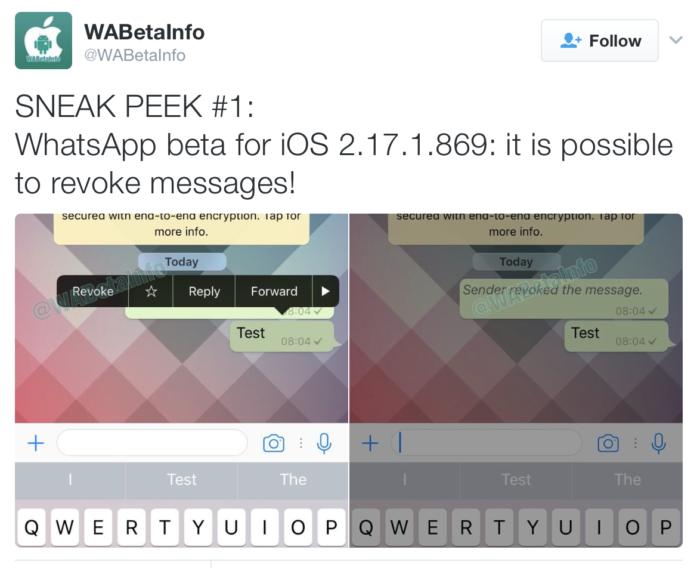 Whatsapp-Beta mit Rückruf-Funktion