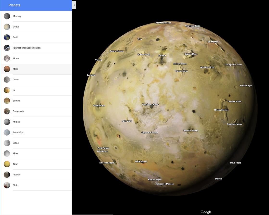 Google Maps jetzt mit Planeten und Monden