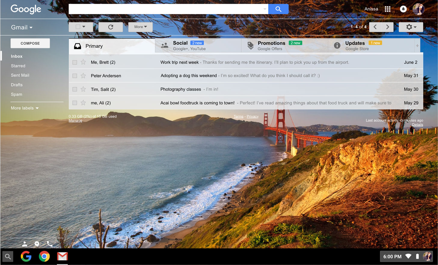 Neues Design für Gmail in Arbeit