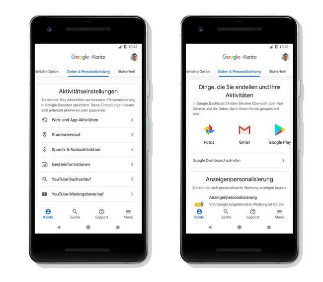 Google macht Google-Konto intuitiver