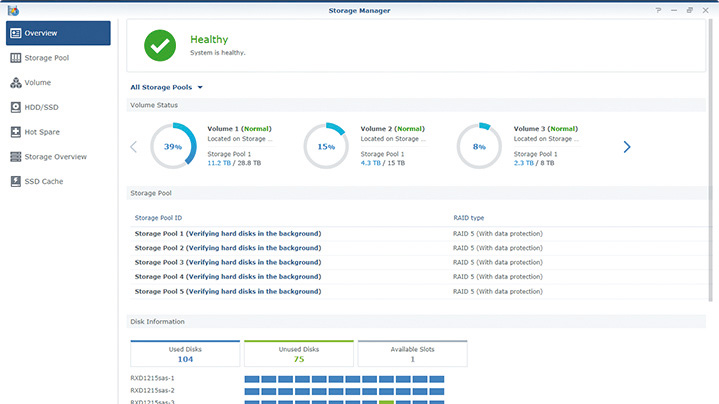 Diskstation Manager in neuer Version, 6-Bay-NAS
