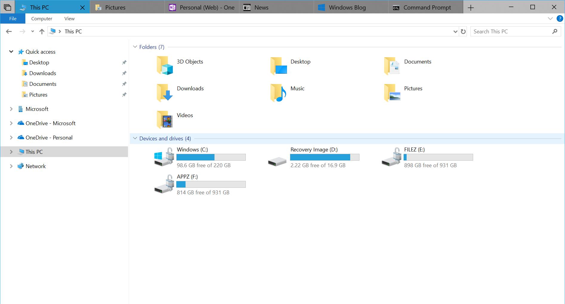 Redstone 5 Preview: Explorer in Windows 10 kriegt Tabs