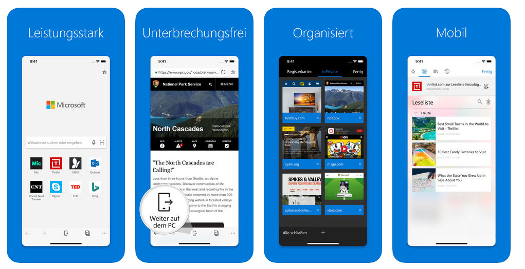 Edge-Browser für Android und iOS wird Unternehmens-tauglicher