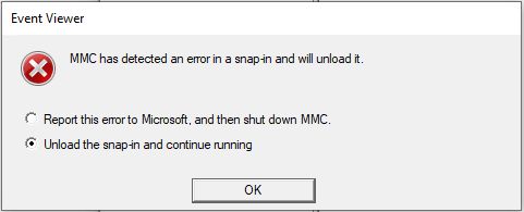Windows-Update lässt Event-Viewer crashen