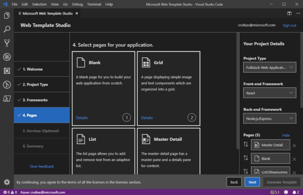 Microsoft lanciert Web Template Studio