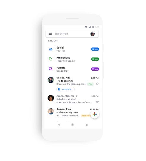 Neuer Look für die Gmail-App