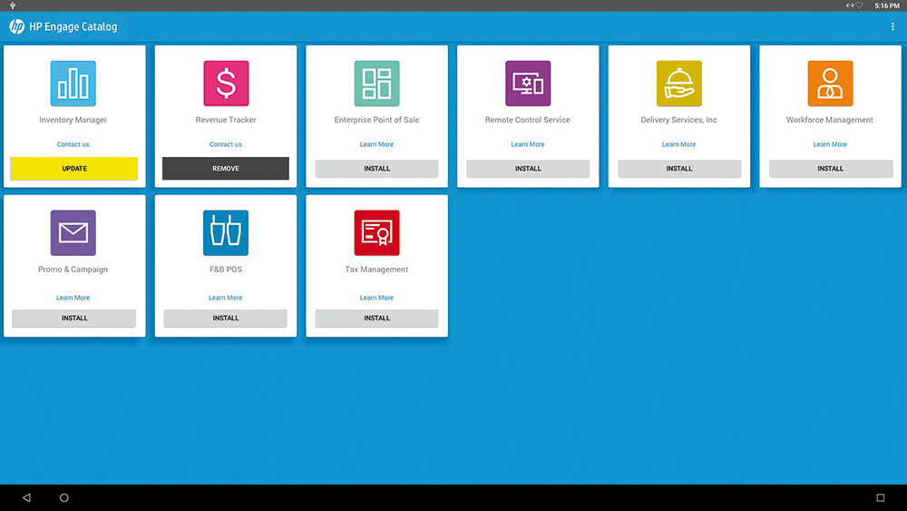 HP Engage Console, Catalog: Cloud-Services für den Einzelhandel