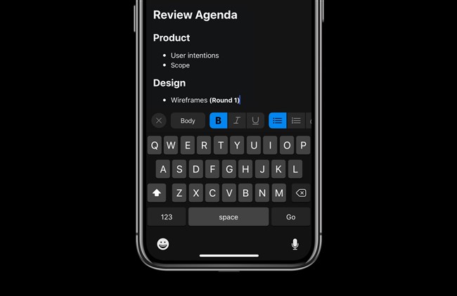 Outlook für iOS neu mit Text-Formatierung