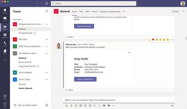 Salesforce wird in Teams integriert