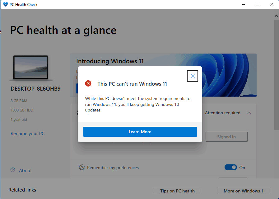 Microsoft installiert ungefragt PC Health Check