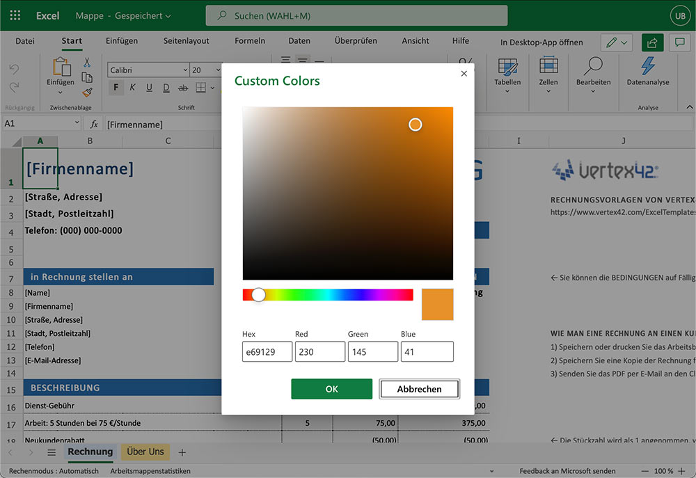 Excel für Web bekommt neue Farbpalette