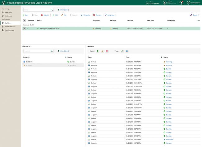 Backup-Lösung für Google Cloud